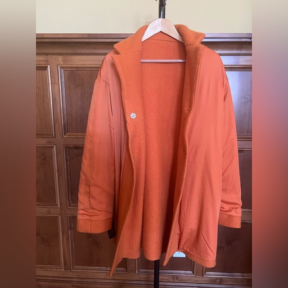 Marimekko Aho Coat Wool Boucle Orange Size L - Picture 11 of 16